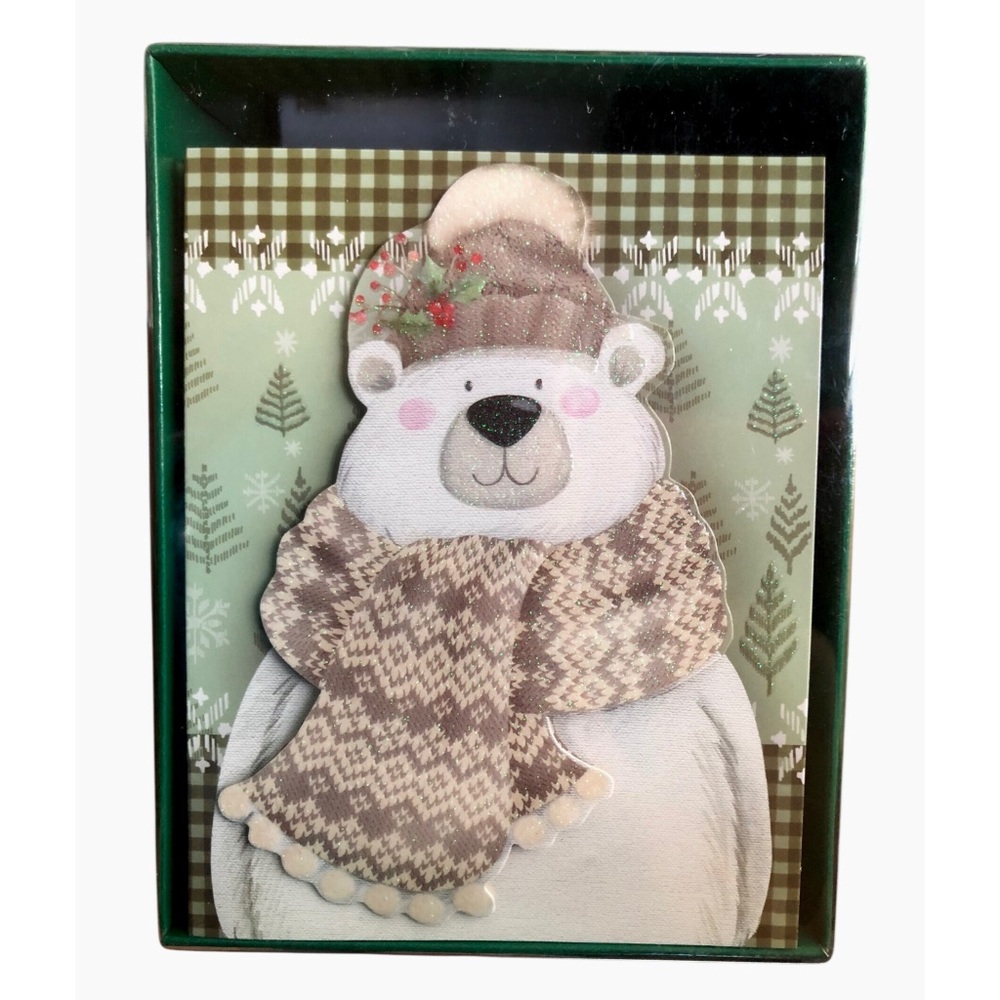 CTS Bundled Polar Bear 3D Embellished Holiday Cards, 18 ct